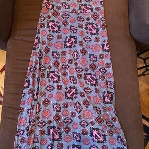 LuLaRoe Geometric Maxi Dress - Pink and Gray